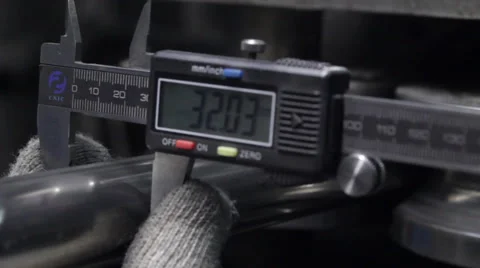 Measurement of diameter of a pipe Stock Footage 62869137