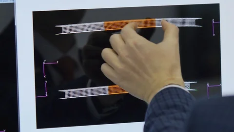 Measurement of Drawings on a Computer by Hand Stock Footage 87613559