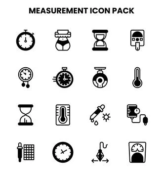 Measurement DuoTone Bundle Icons Pack Stock Illustration