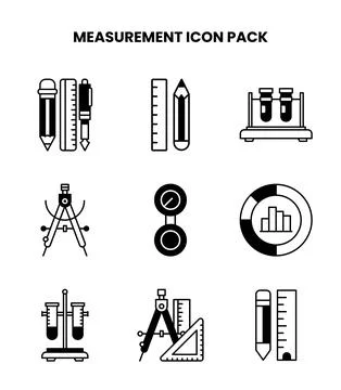 Measurement DuoTone Vector Icons Pack Stock Illustration