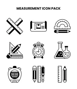 Measurement DuoTone Vector Icons Pack 스톡 일러스트