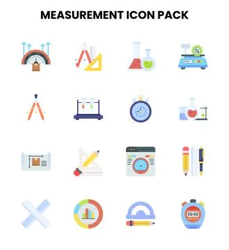 Measurement Flat Bundle Icons Pack Stockillustratie