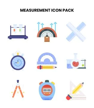 Measurement Flat Icons Pack Stock Illustration