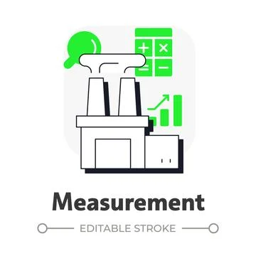 Measurement flat outline concept icon Stock Illustration