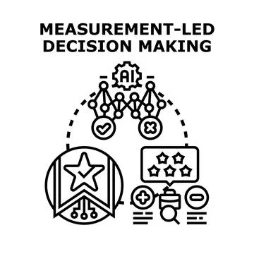 Measurement led decision making process with ai and data Stock Illustration