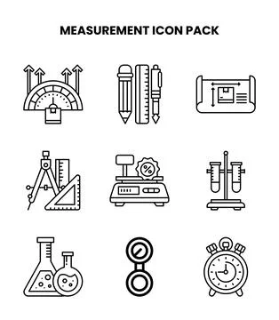 Measurement Line Graphics Icons Pack Ilustración de archivo
