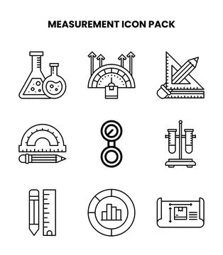 Measurement Line Vector Icons Pack 스톡 일러스트