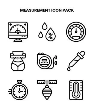 Measurement Line Vector Icons Pack Ilustración de archivo
