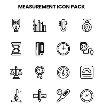Measurement Line Vector Icons Pack Stock Illustration
