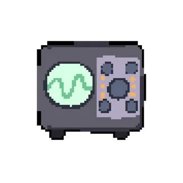 Measurement oscillograph pixel art vector illustration Stockillustratie