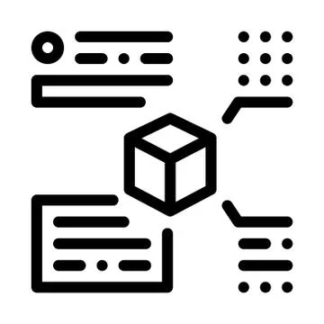 Measurement of parameters of parcel icon vector outline illustration 库存插图