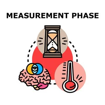 Measurement phase process analyzing data and progress 库存插图