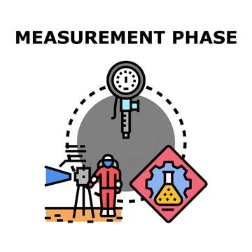 Measurement phase process with scientific and engineering tools Stock Illustration