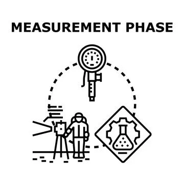 Measurement phase process with scientific and engineering tools 库存插图