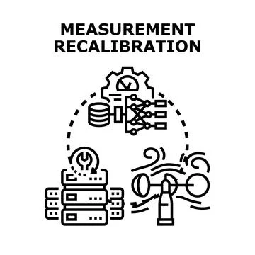 Measurement recalibration process with data analysis concept Stock Illustration