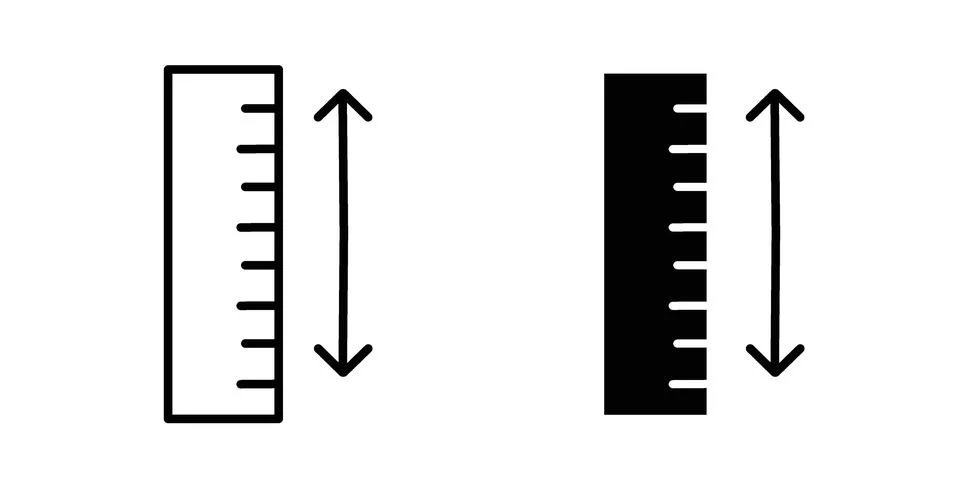Measurement ruler icon bundle for website design projects Stock Illustration