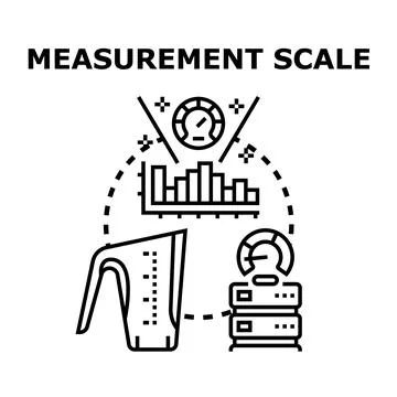 Measurement scale concept for data analysis and evaluation Stock Illustration