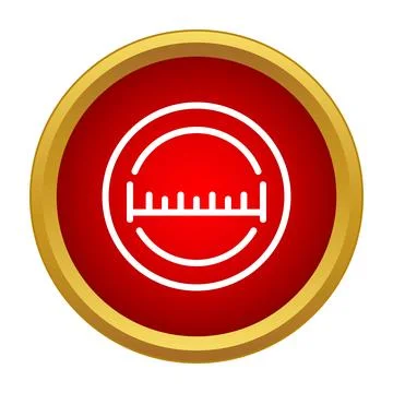 Measurement scale showing linear progress in red circle Stock Illustration