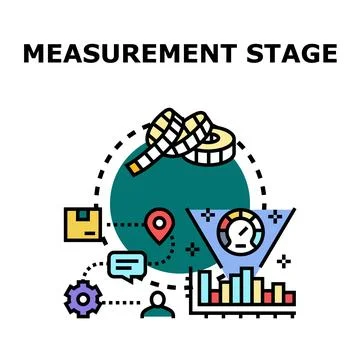 Measurement stage planning process with data analysis Stock Illustration