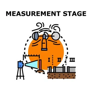 Measurement stage process with engineering surveying tools Stock Illustration