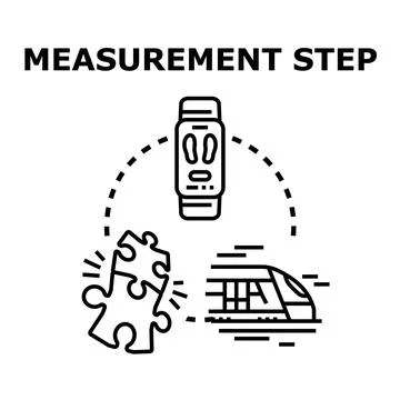 Measurement step process with data tracking Stock Illustration