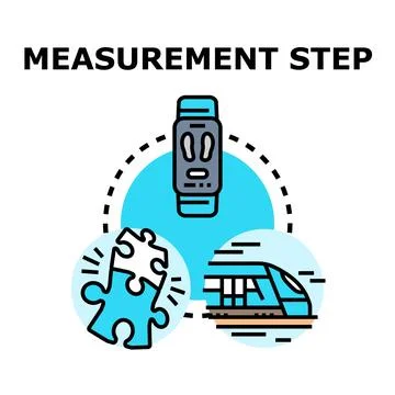 Measurement step process with data tracking Stock Illustration