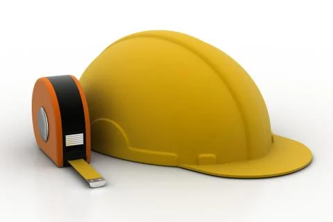 Measurement tape with construction cap Stock Illustration