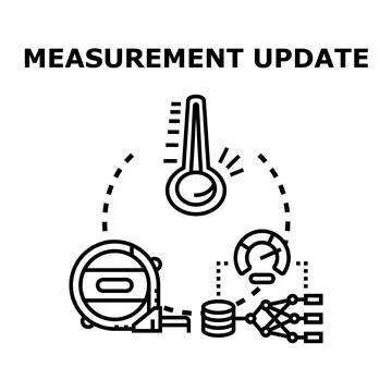 Measurement update process with data analysis and metrics Stock Illustration