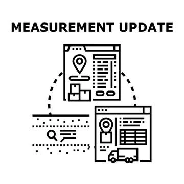 Measurement update process in logistics and delivery tracking Stock Illustration