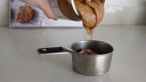 Measuring Almond Butter Stock Footage 147833792