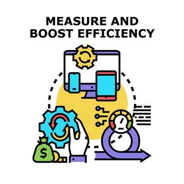 Measuring and boosting business efficiency through digital processes Stock Illustration
