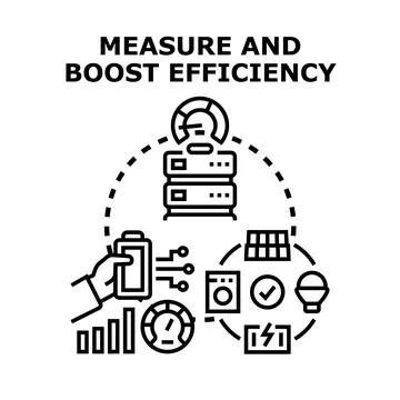 Measuring and boosting efficiency for smart energy management Stock Illustration