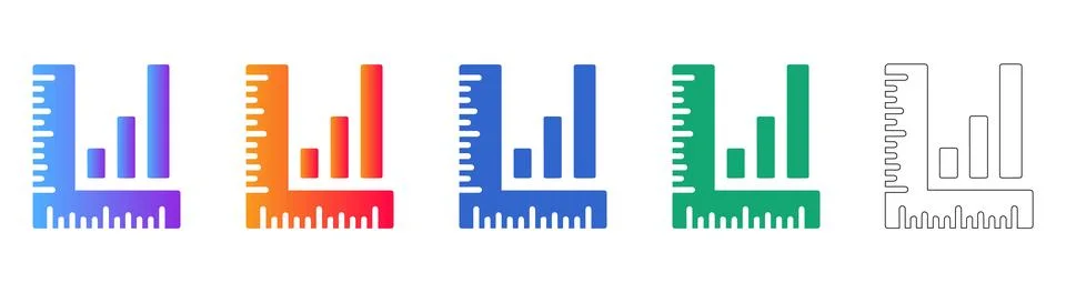 Measuring and Charting Icon Set for Business Stock Illustration