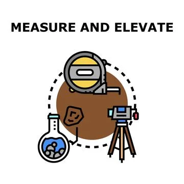 Measuring and elevating tools for scientific research Stock Illustration