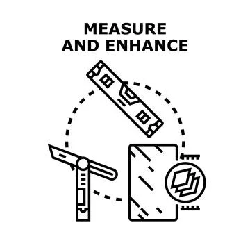 Measuring and enhancing improvement process vector illustration 库存插图