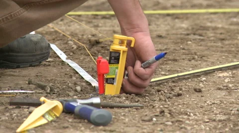 Measuring and Excavating Stock Footage