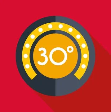 Measuring angle with 30 degrees flat icon Stock Illustration
