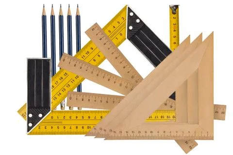 Measuring the angle and length Stock Photos