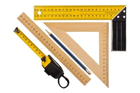 Measuring the angle and length Stockfoto's