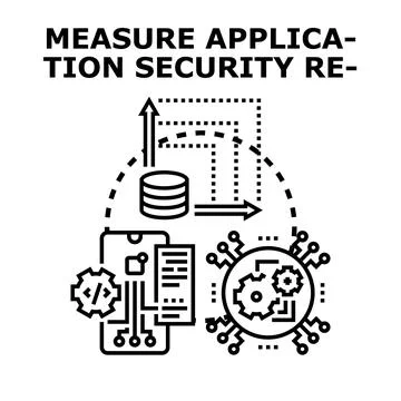 Measuring application security result analysis concept Stock Illustration