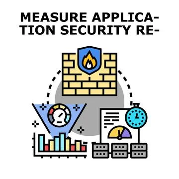Measuring application security results and performance analysis Illustrazione stock