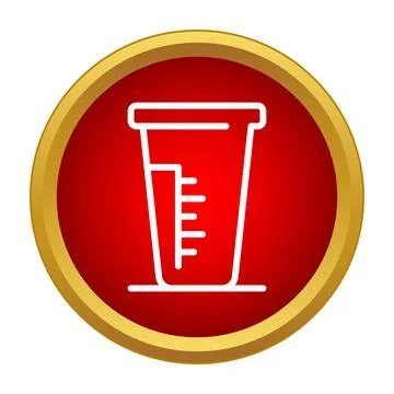 Measuring beaker lab ware red icon 스톡 일러스트