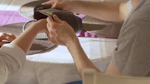 Measuring of blood pressure Stock Footage 128697370
