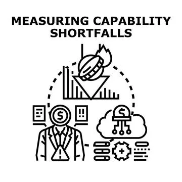 Measuring business capability shortfalls and financial risks Stockillustratie