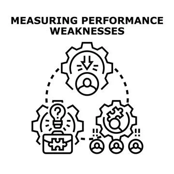 Measuring business performance weaknesses and analytics challenges 스톡 일러스트