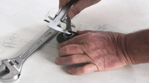 Measuring with caliper Stock Footage 37362661