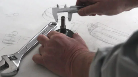 Measuring with caliper Video stock 37380716