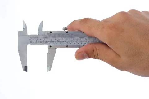 Measuring with caliper Foto stock