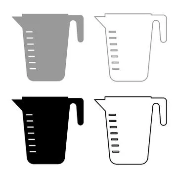 Measuring capacity cup icon set grey black color Stock Illustration