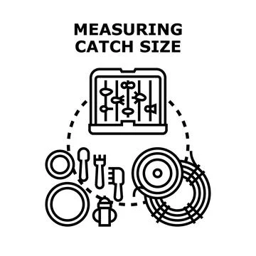 Measuring catch size and regulating fishing activity for sustainability Illustrazione stock